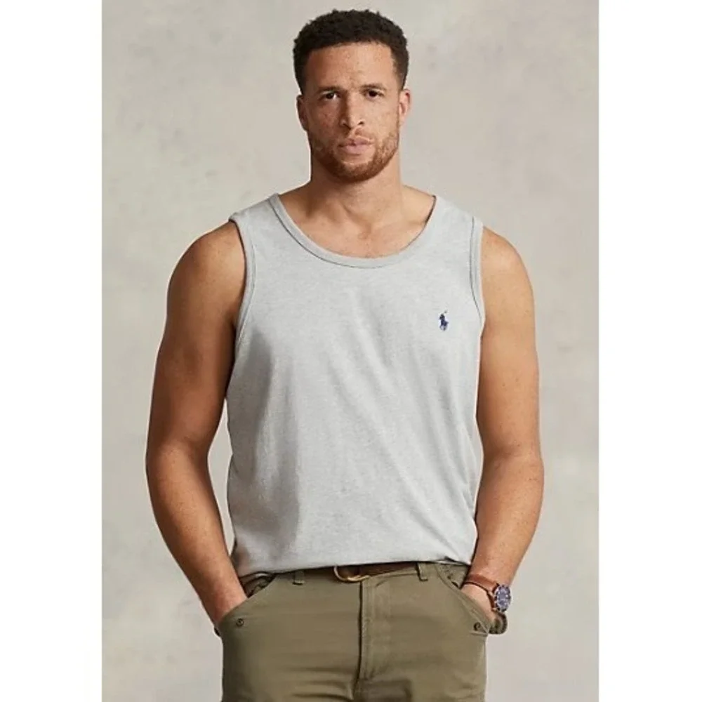 Polo Ralph Lauren Mens Big & Tall 3XB Tank Top Heather Gray Sleeveless Shirt NWT